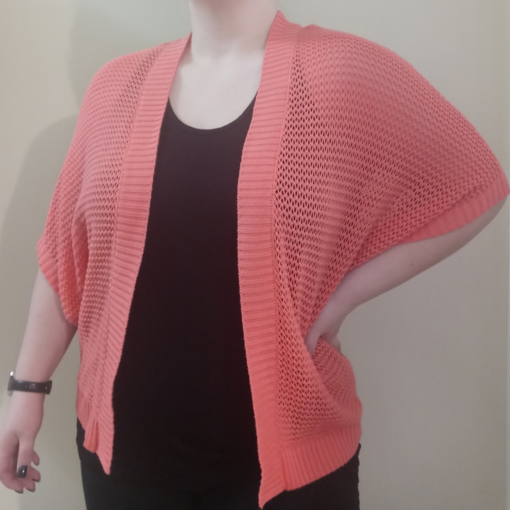 ❤ Short Sleeve Dolman Net Sweater